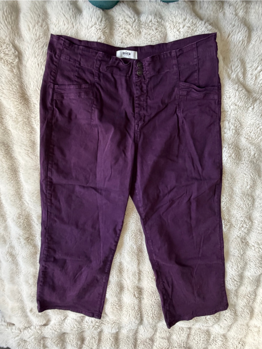 Mica Los Angeles Plum Purple Wide Leg Jeans Pants Plus Size 20W